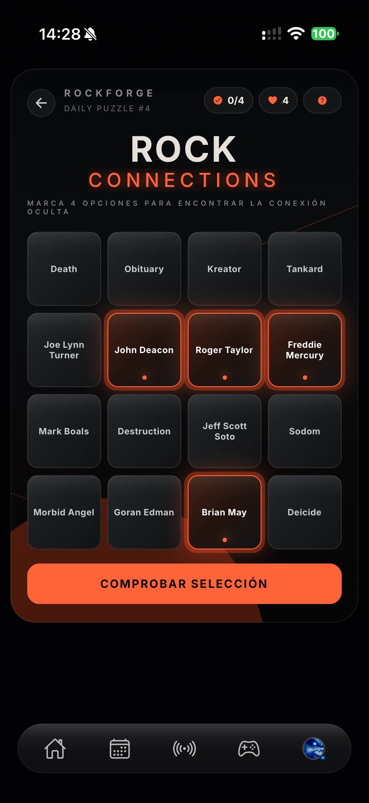 Rock Connections, el reto diario de RockForge